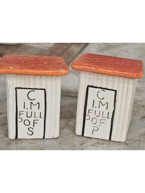Vintage Victoria Ceramic Out House Salt & Pepper Shakers Funny Made In Japan
